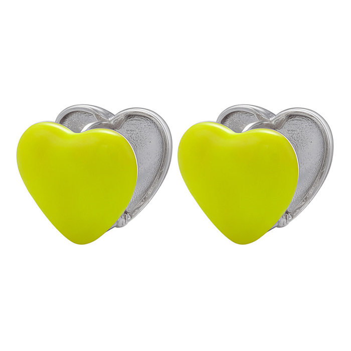 Fashion Heart Shape Brass Plating Ear Studs 1 Pair