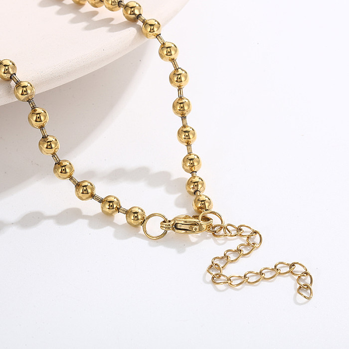 Süße herzförmige Halskette mit Perlenarmbändern aus Edelstahl