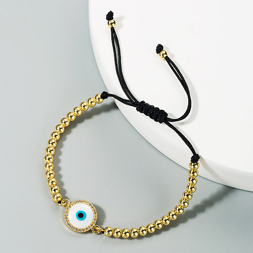European And American Fashion Trend Evil Eye Bracelet Copper Gold-plated Inlaid Zircon Chain Simple Bracelet