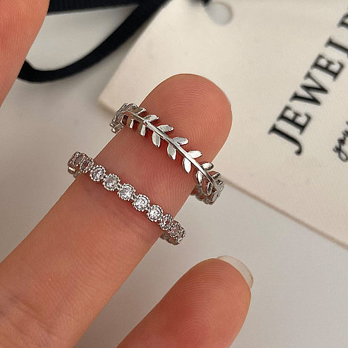 Casual Round Copper Plating Inlay Zircon Gold Plated Open Rings