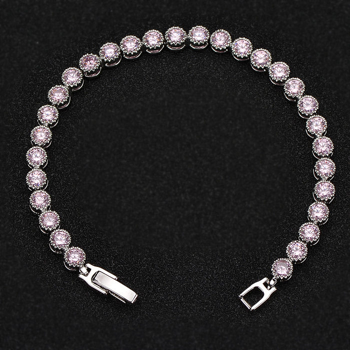 Bracelets en Zircon avec incrustation de cuivre géométrique pour dame élégante