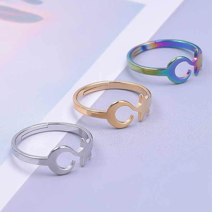 Simple Style Star Stainless Steel Polishing Rings