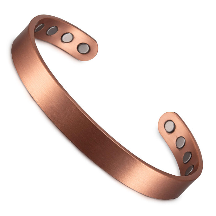 Pulseiras de anéis de cobre de material magnético de cor sólida retrô