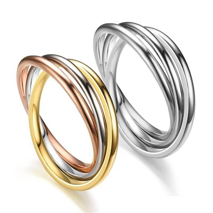 Simple Style Geometric Stainless Steel Rings 1 Piece