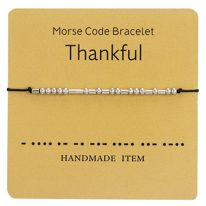 Bracelets à tricoter en cuivre avec lettres de style simple, 1 pièce