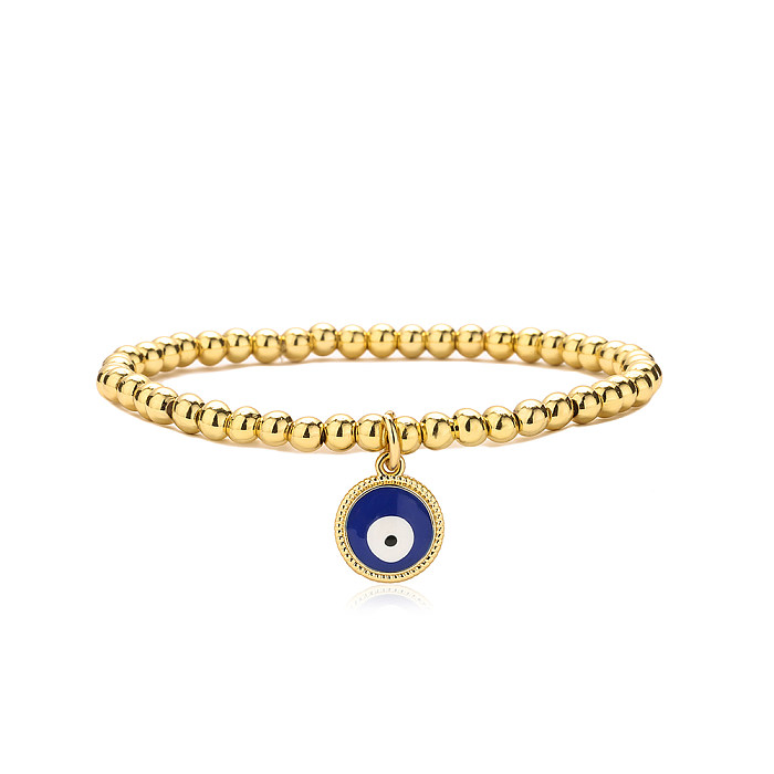 Fashion Eye Copper Enamel Gold Plated Bracelets 1 Piece