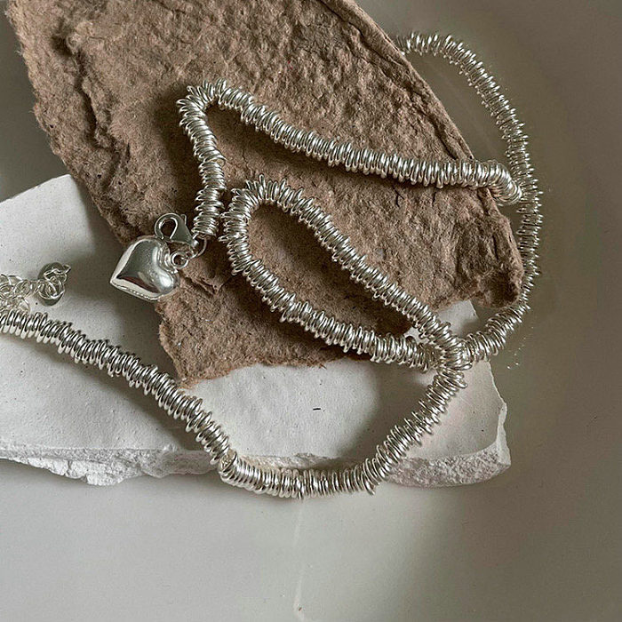 Einfache Herzform-Kupfer-Armband-Halskette