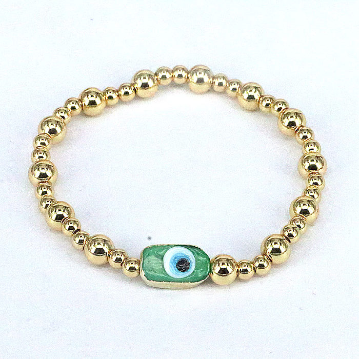 Fashion Devil'S Eye Copper Gold Plated Bracelets 1 Piece