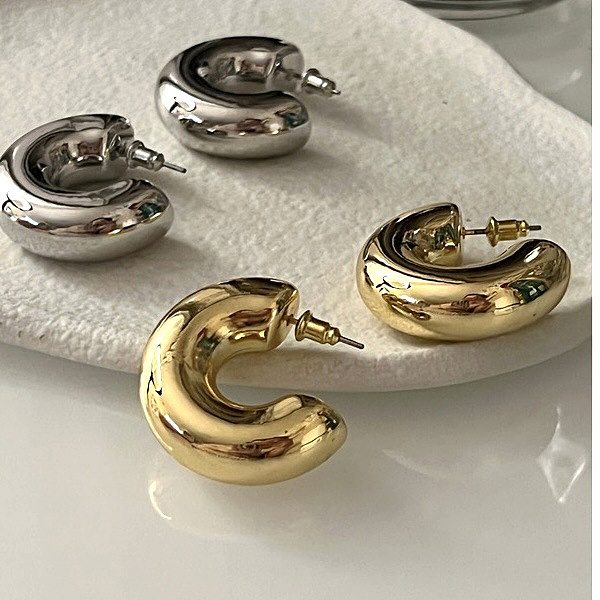 1 Pair Simple Style Round Plating Copper Earrings
