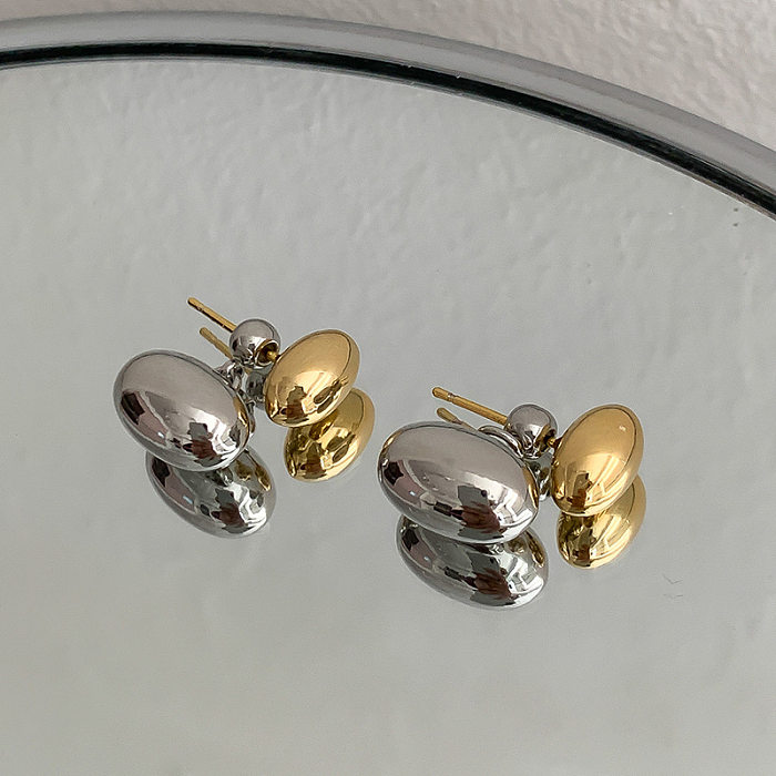 Fashion Oval Copper Ear Studs Plating Copper Earrings