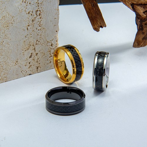 Anéis de chapeamento de aço inoxidável com listra de estilo simples por atacado