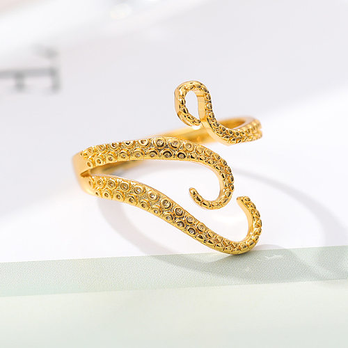 Estilo europeu e americano ornamento personalizado anel de aço inoxidável polvo toe anel masculino e feminino jóias ornamento presente aniversário uma peça dropshipping