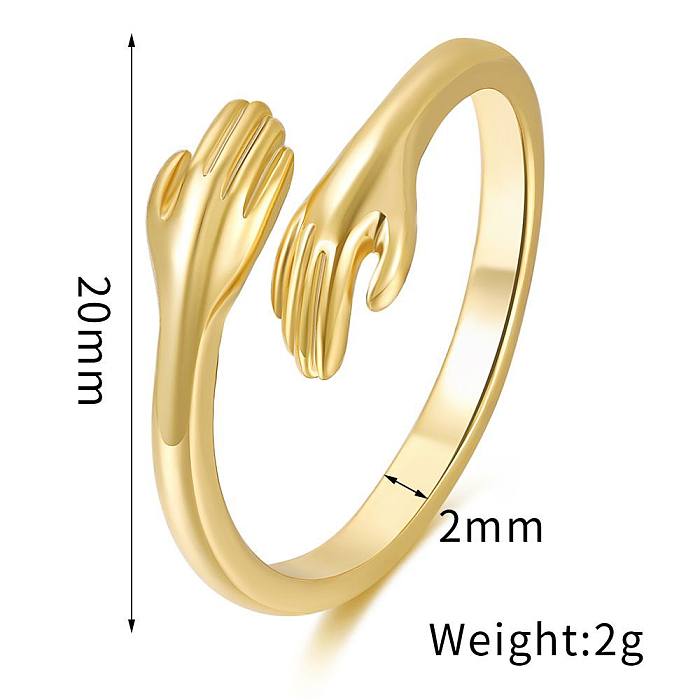 Wholesale Jewelry Two-handed Embracing Gesture Retro Ring jewelry