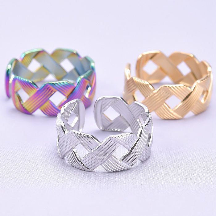 Wholesale 1 Piece Simple Style Solid Color Titanium Steel Rings