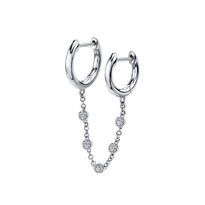 1 Stück Streetwear Stern Inlay Sterling Silber Kupfer Künstliche Perlen Künstliche Diamant Ohrstecker