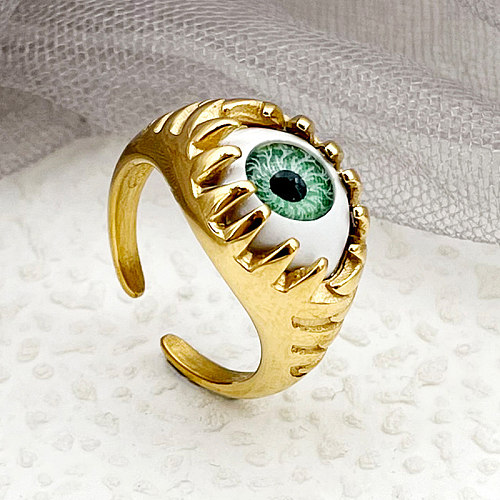 Wholesale Funny Novelty Commute Eye Stainless Steel Plating Gold Plated Rings