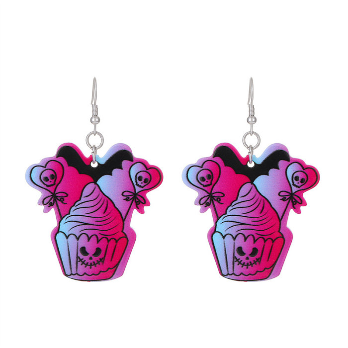1 Piece 1 Pair Retro Funny Streetwear Heart Shape Skull Plating Arylic Copper 18K Gold Plated Gold Plated Silver Plated Drop Earrings Ear Clips Ear Studs