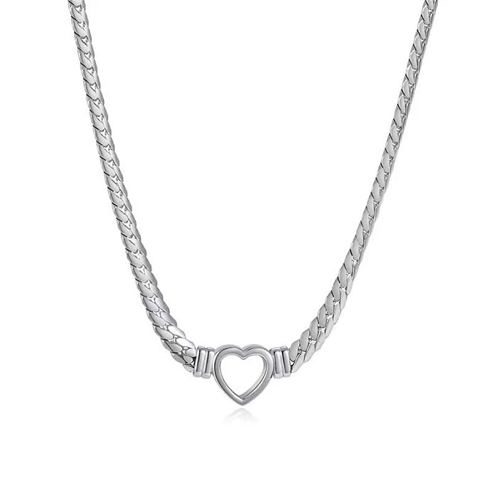 Vacation Heart Shape Titanium Steel Plating Bracelets Necklace