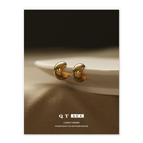 1 Pair Simple Style Geometric Brass Ear Studs