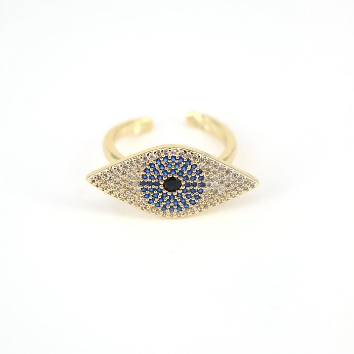 Mode Kupfer Micro-eingelegten Zirkon Devil's Eye Ring Weibliche Öffnung Persönlichkeit Ring