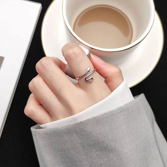 Simple Style Snake Copper Plating Silver Plated Rings