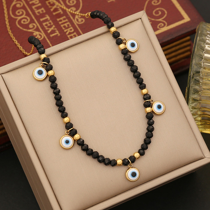 Bracelets en cristal artificiel en acier inoxydable, Style Vintage, boucles d'oreilles, collier
