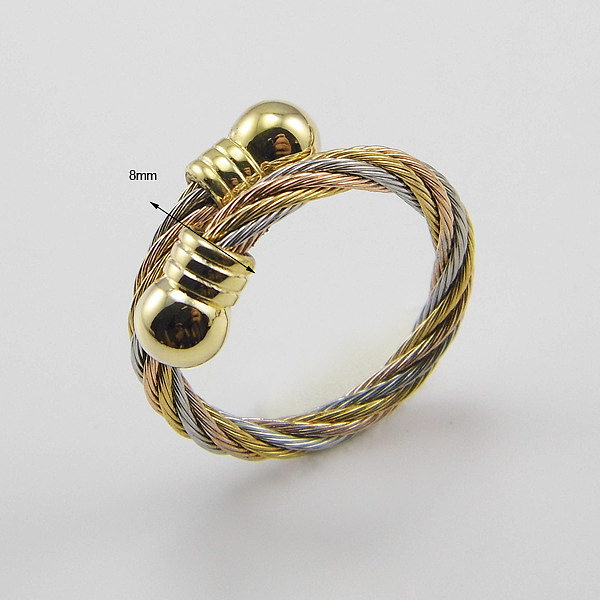 Bracelets d'anneaux de placage en acier titane géométrique à la mode