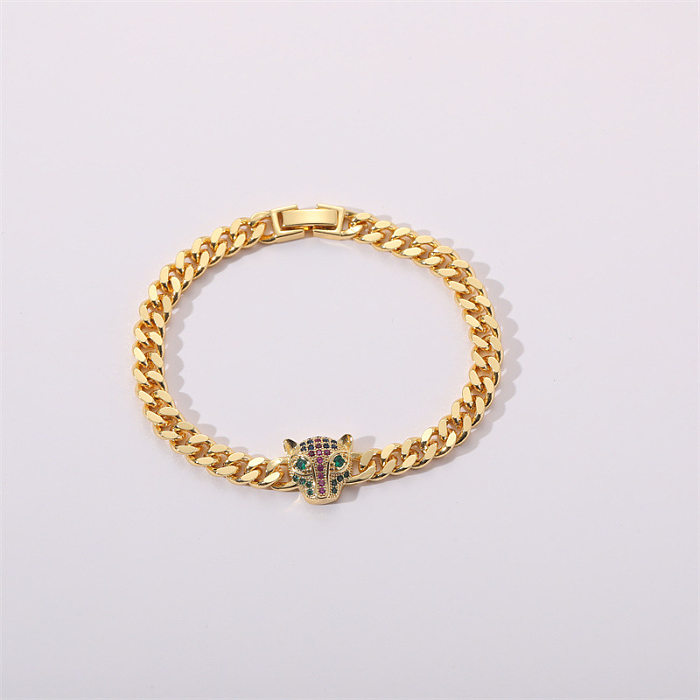 Simple Style Leopard Copper Plating Bracelets 1 Piece