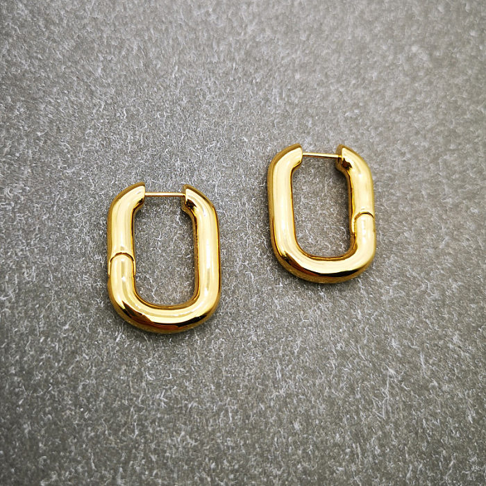 1 Paar modische U-förmige Ohrringe mit Messingbeschichtung
