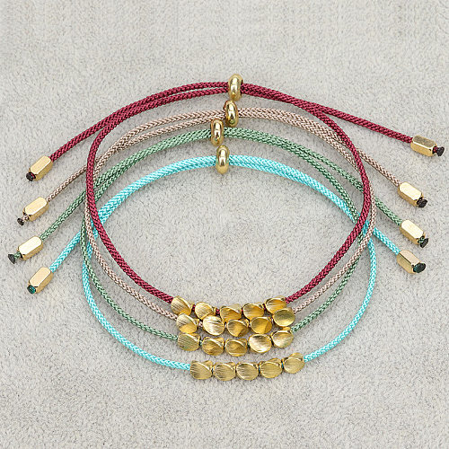 Bracelets en cuivre de couleur unie pour femmes, gouttelettes d'eau
