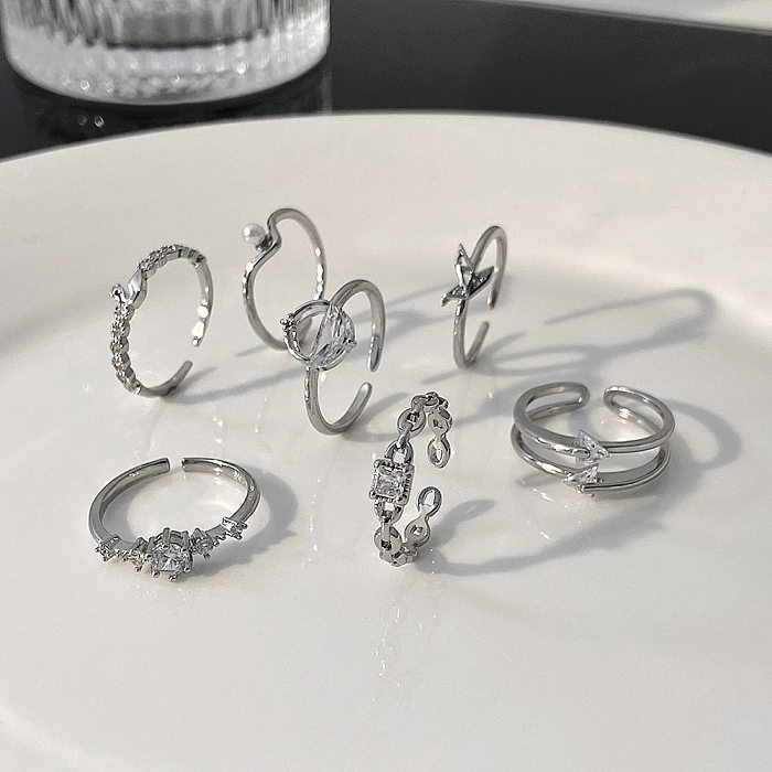 Schlichter offener Ring in Schwanen-Herzform mit Kupferbeschichtung und 14-Karat-Vergoldung