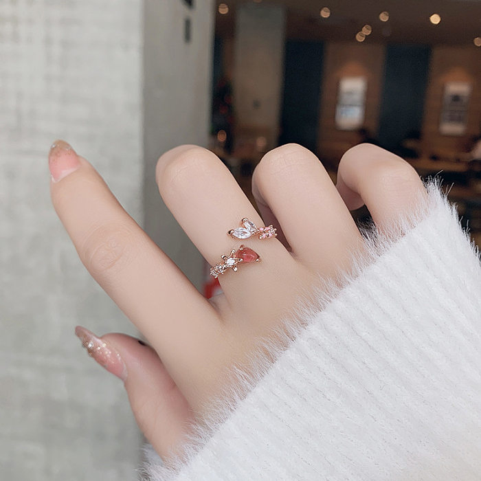 Korean New Micro-Inlaid Crystal Zircon Ring