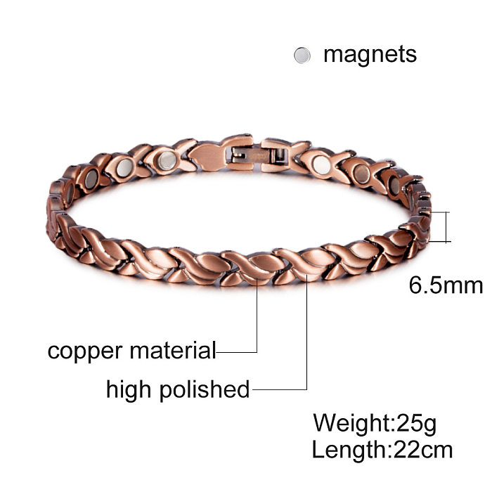 Pulseiras de cobre de material magnético geométrico retrô