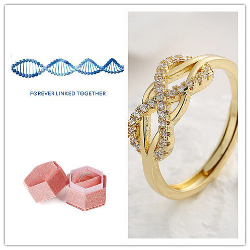Fashion Number Copper Inlaid Zircon Rings