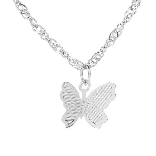 Cute Butterfly Copper Chain Necklace NHDP145323