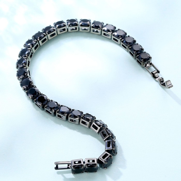 Bracelets de Zircon incrustés de placage de cuivre géométrique de style simple et élégant