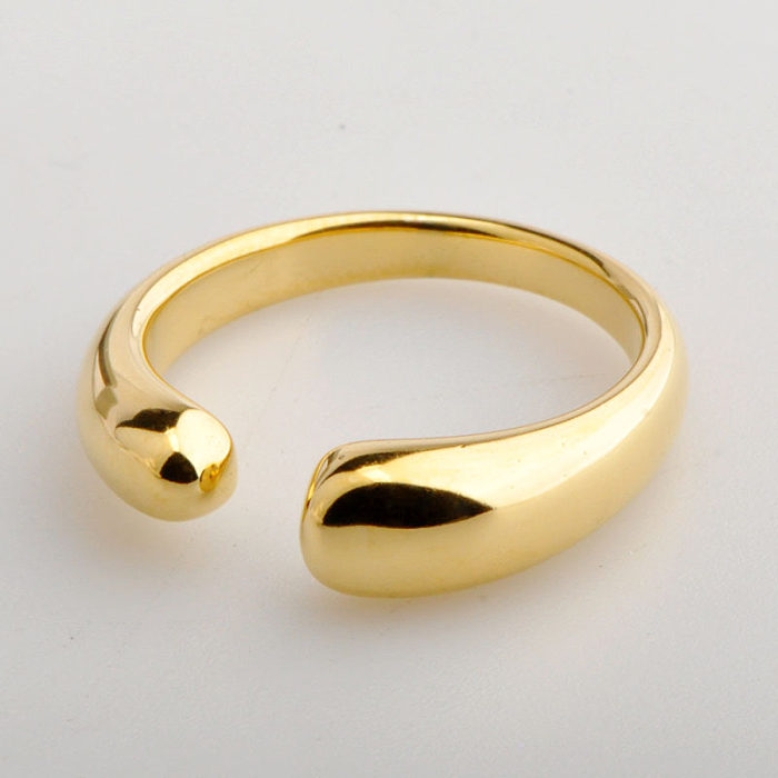 Wholesale Simple Style Solid Color Titanium Steel Open Ring