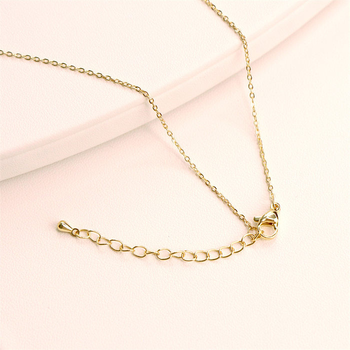Sweet Simple Style Heart Shape Copper Zircon Pendant Necklace In Bulk