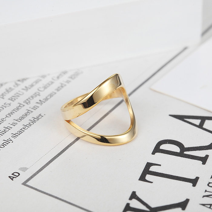 Fashion Geometric Titanium Steel Plating Rings