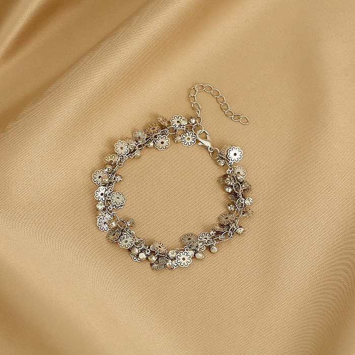 Bracelet de cheville de bracelets des femmes de placage de cuivre de fleur de mode