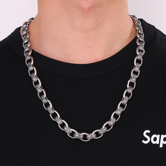 Hip-Hop Solid Color Stainless Steel Bracelets Necklace