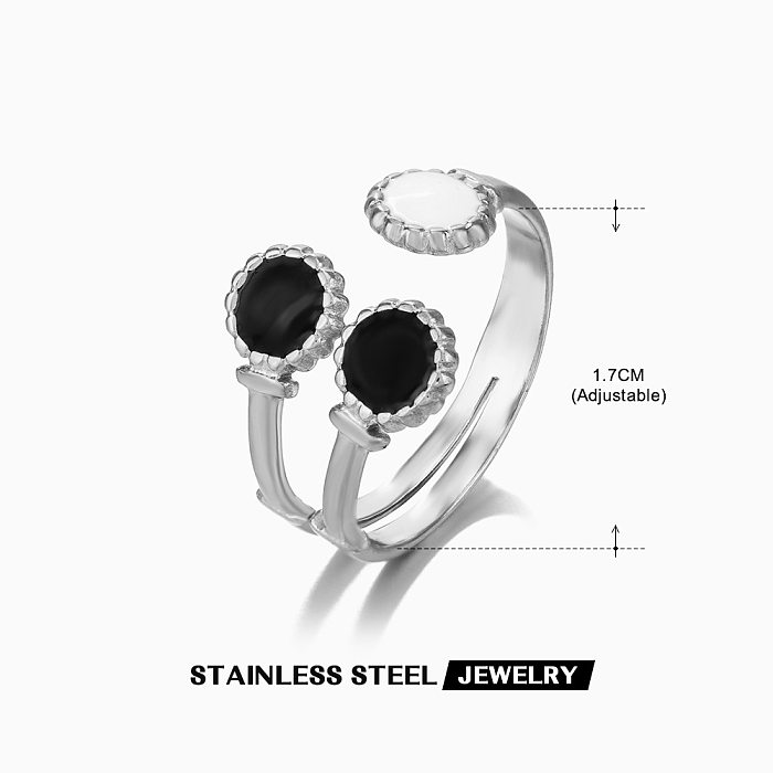 Cool Style Geometric Stainless Steel Open Ring In Bulk