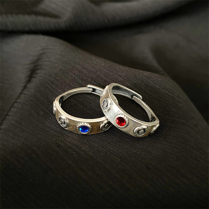 1 pièce d'anneaux ronds en métal et cuivre avec strass, Style Simple