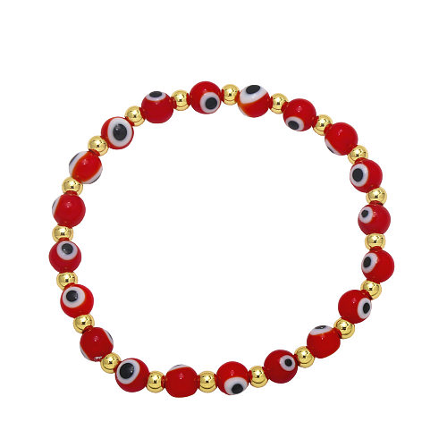 Copper 18K Gold-plated Devil's Eye Handmade Beaded Bracelet