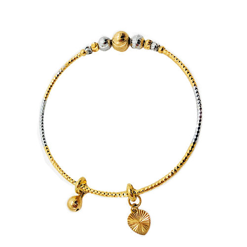 Bracelet plaqué or en forme de cœur de style ethnique