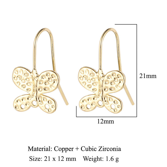 1 Paar Damen-Tropfenohrringe mit geometrischem Herzform-Inlay aus Kupfer und künstlichen Edelsteinen