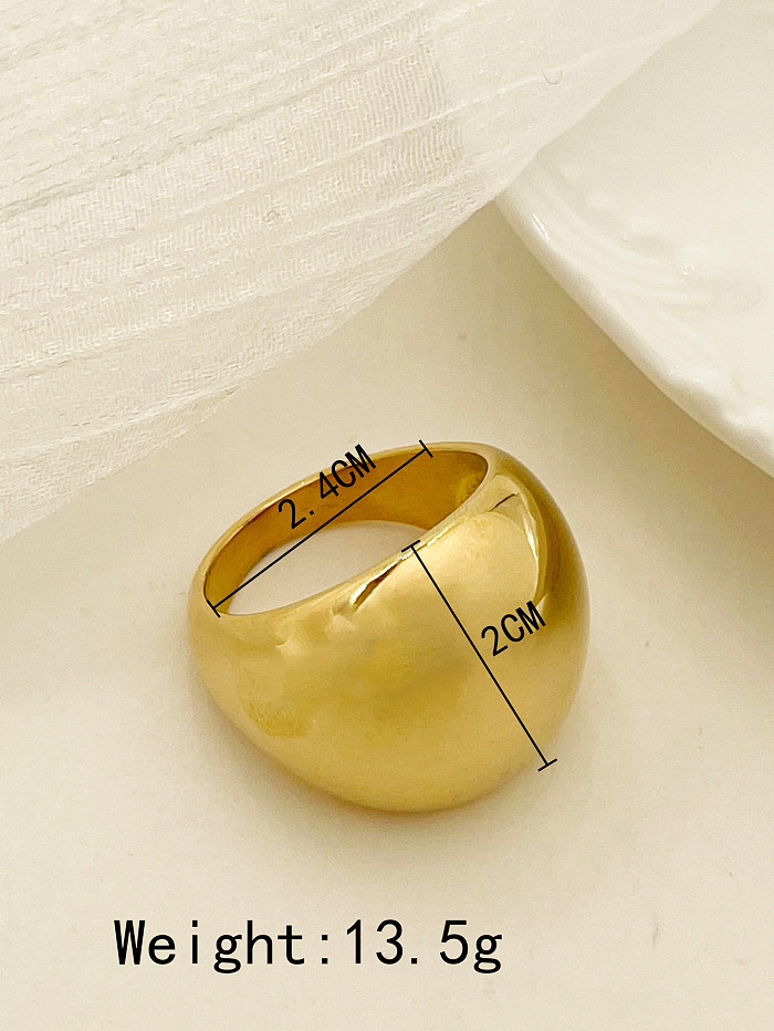 Casual Simple Style Solid Color Stainless Steel Gold Plated Rings In Bulk