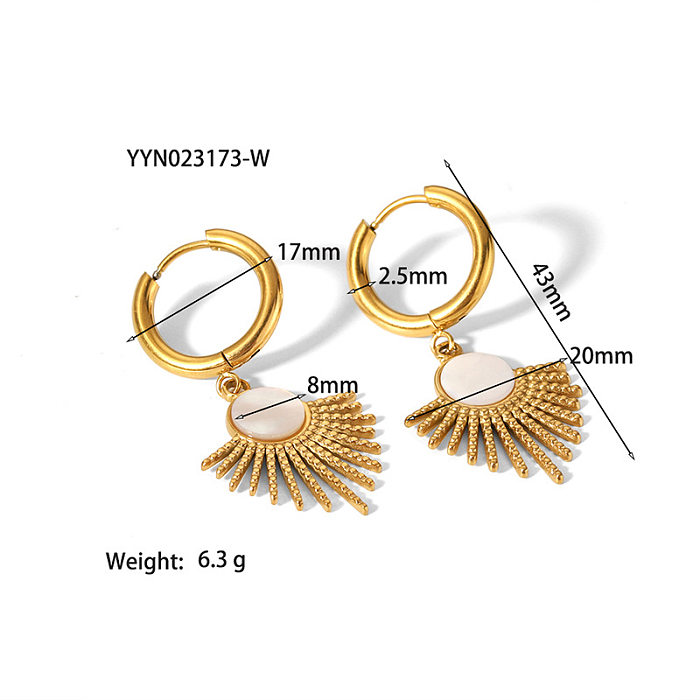 Classic Style Leaf Stainless Steel Titanium Steel Plating Gold Plated Earrings Necklace