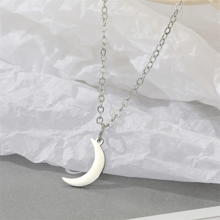 Korea Simple Alloy Hollow Sun Moon Asymmetric Earrings Necklace Wholesale