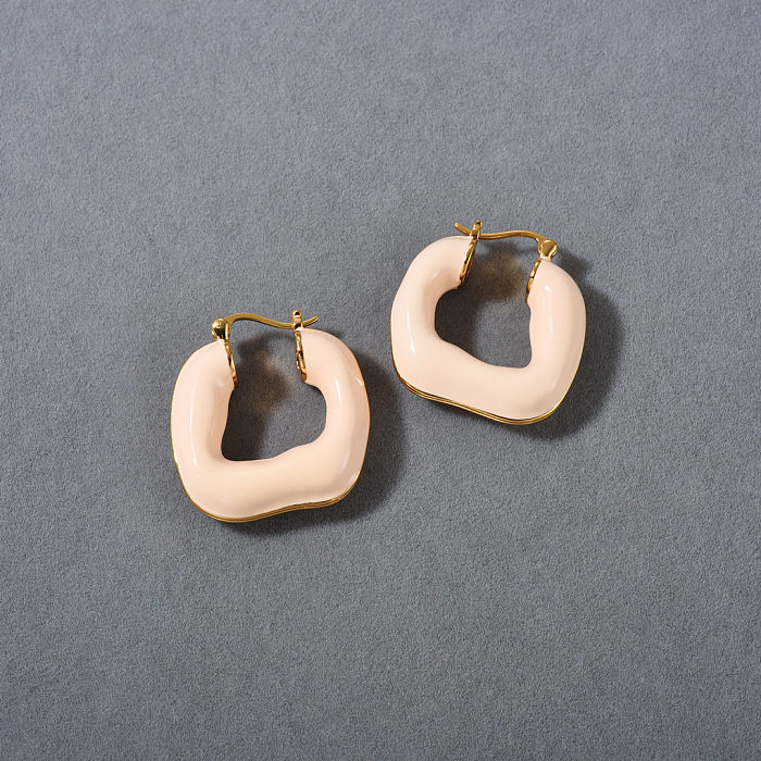 1 Pair Basic Classic Style Geometric Enamel Copper Earrings